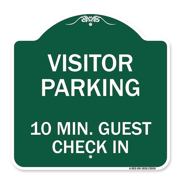 Reserved Parking Visitor Parking 10 Min. Guest Check In, Green & White Architectural, GW-1818-23018
